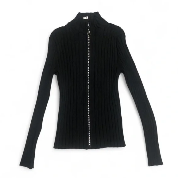 Belldini Rhinestone Zip Cardigan - Picture 4 of 6